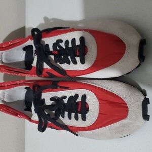 Red and White Men's Athletic Shoes